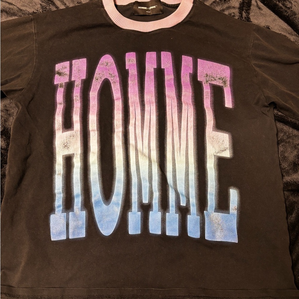 Black and Multicolor Graphic Tee